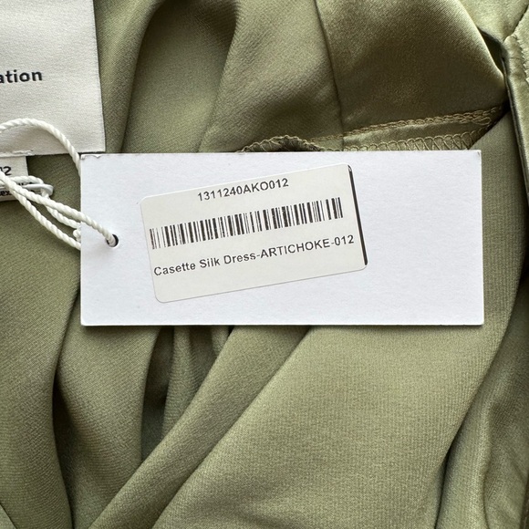 NWT Reformation Casette Silk Dress in Artichoke Size 12 - Picture 11 of 13